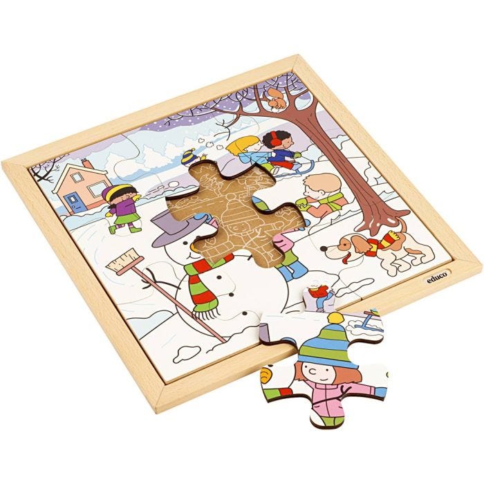 Educo Trepuslespill, str. 34x34 cm, 16 brikker, 1 stk.