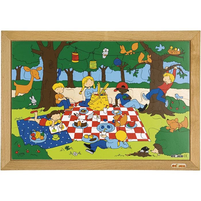 Educo Puslespill, str. 40x28 cm, 24 brikker, 1 stk.