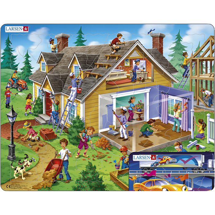 Puslespill, str. 28x36 cm, 58-62 brikker, 2 stk./ 1 sett