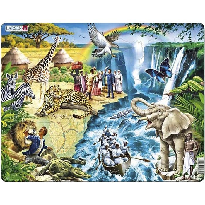 Puslespill, Afrika, str. 28,5x36,5 cm, 81 brikker, 1 stk.