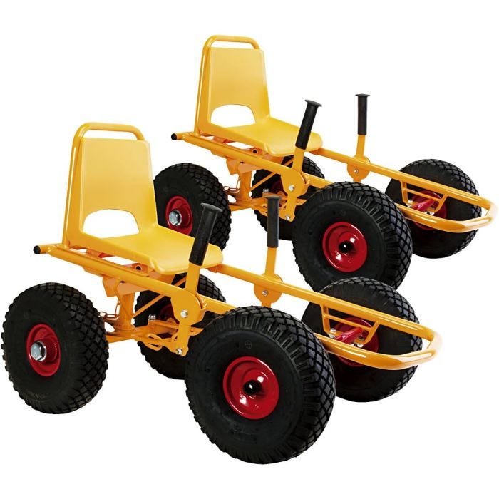RABO Moon-Car Mini, H: 66 cm, L: 83 cm, B: 59 cm, str. 3 - 7 år, gul, 2 stk./ 1 pk.