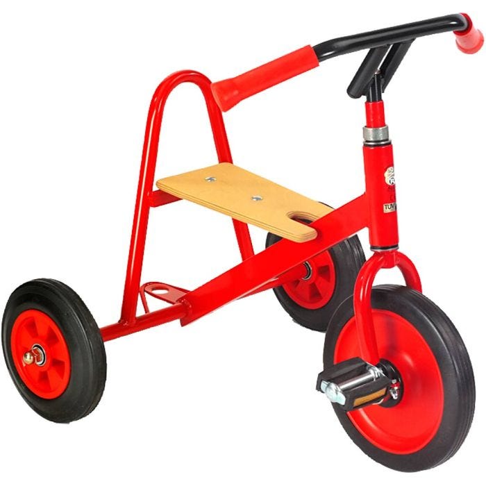 ROSE Pedal Trehjulssykkel, Stor, H: 62 cm, L: 62 cm, B: 62, rød, 1 stk.
