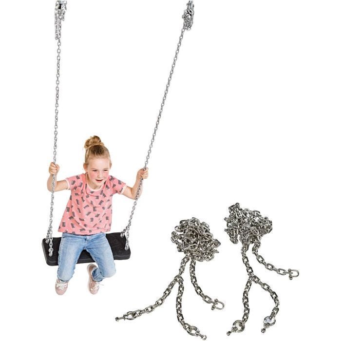 Huske med stålkjeder, H: 3,85 cm, L: 50 cm, B: 20 cm, 2 deler/ 1 pk.