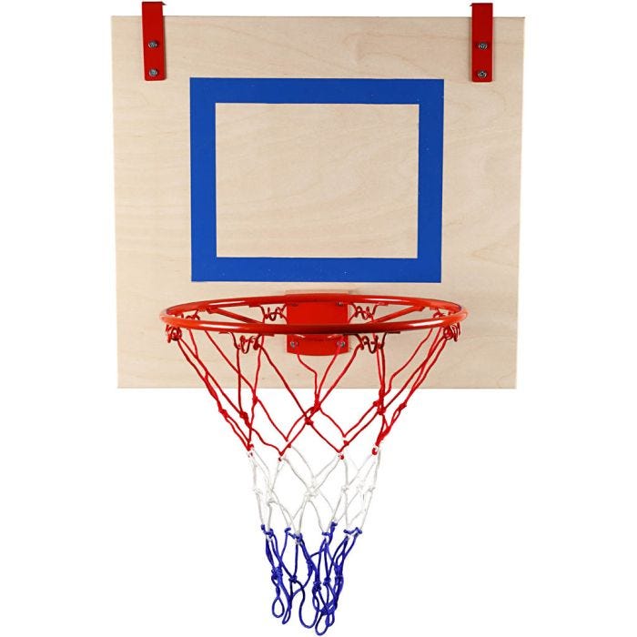 Basketplate. tre. Med ring og nett, 1 stk.