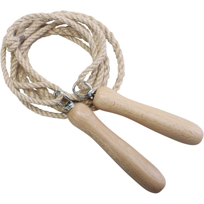 Hoppetau i hamp, L: 2.85 M, natur, 1 stk.