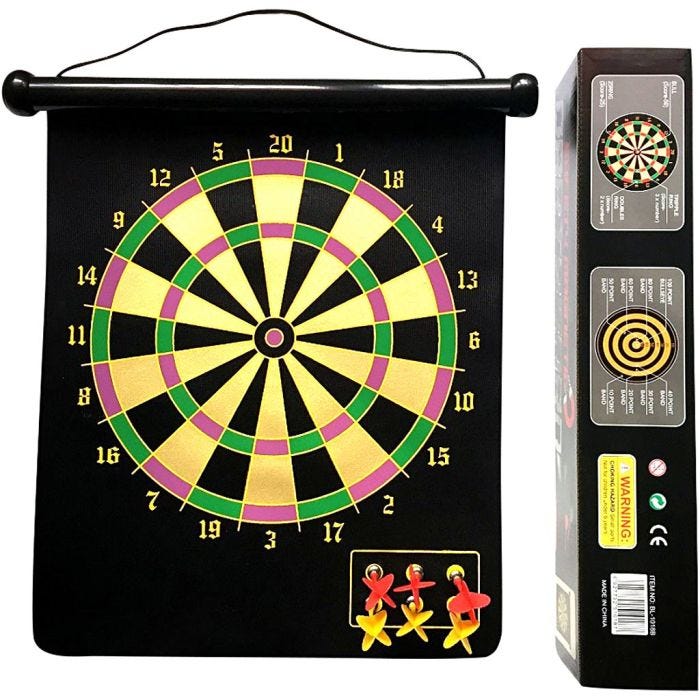 Magnetisk Dartskive inkl. 6 piler, 42 cm, 37 cm, 1 stk.