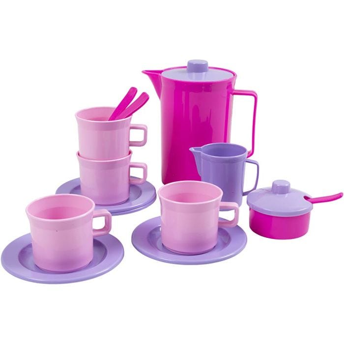 dantoy Kaffesett, pink, lilla, 17 stk./ 1 sett