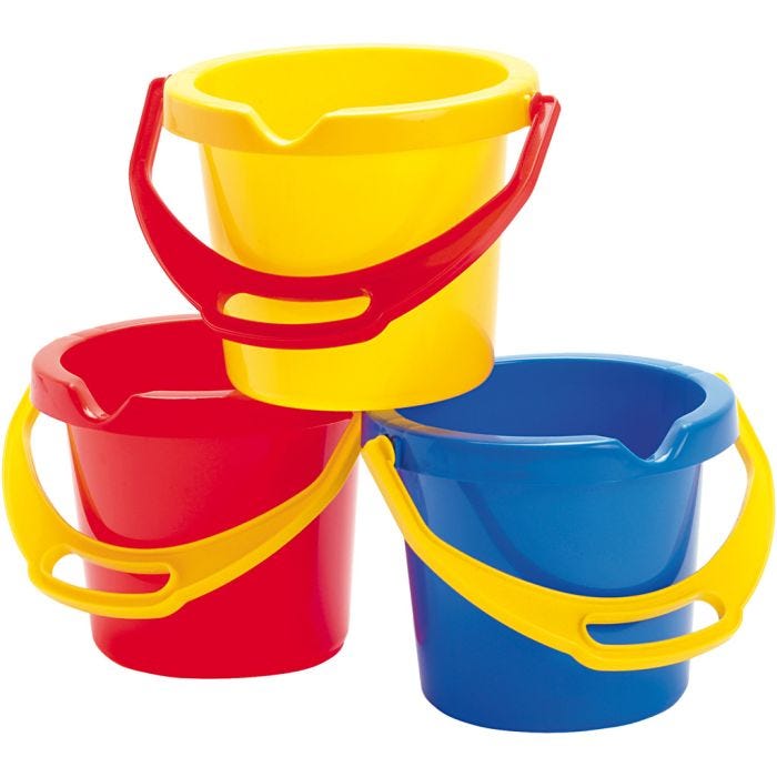 dantoy Bøtte med Sterk Hank, H: 14 cm, 1 l, Farge kan variere , 1 stk.