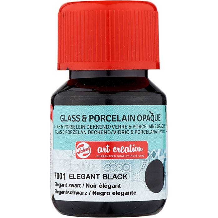 Keramikk- og porselensmaling, svart, 30 ml/ 1 fl.