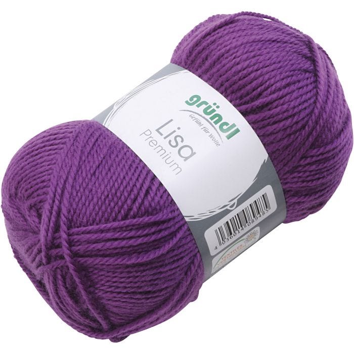 Acrylgarn, lilla, 50 g/ 1 nst.