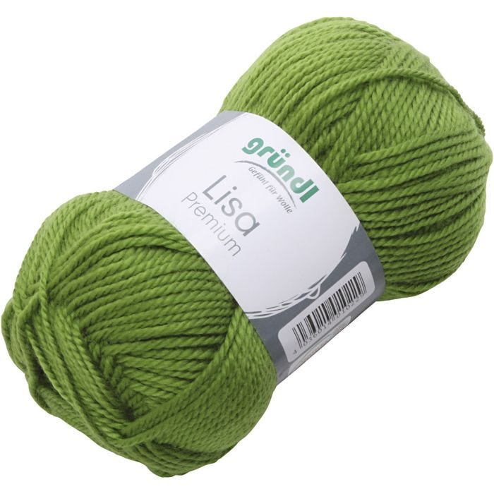 Acrylgarn, lys grønn, 50 g/ 1 nst.