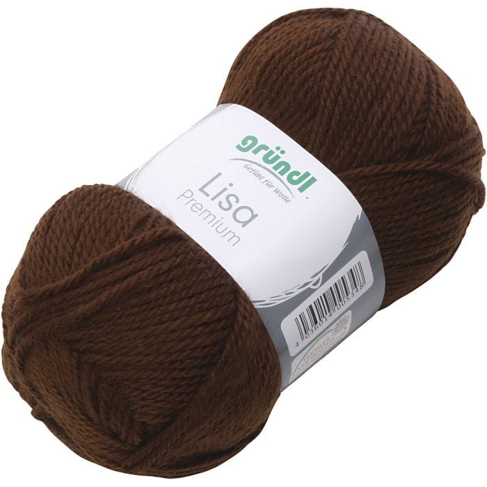 Acrylgarn, brun, 50 g/ 1 nst.