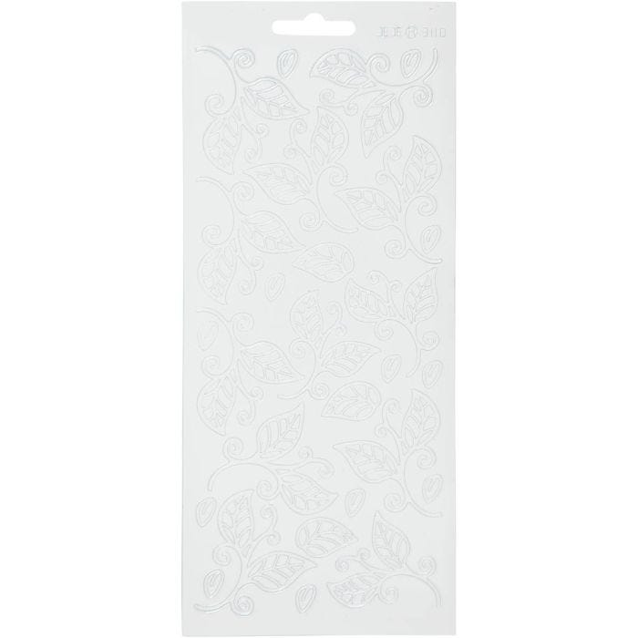 Stickers, blad, ark 10x23 cm, hvit, 1 ark