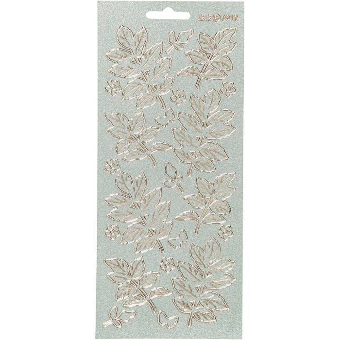 Stickers, blad, ark 10x23 cm, gull, 1 ark