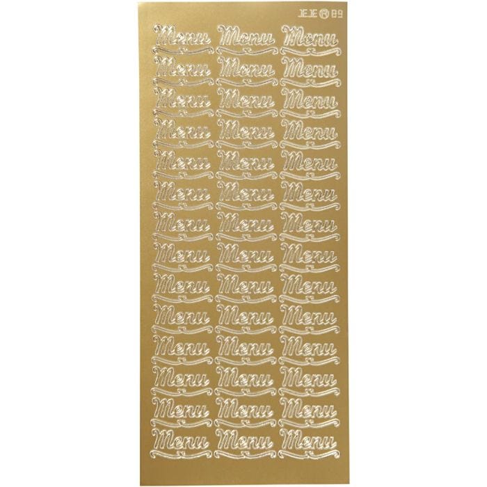 Stickers, menu, ark 10x23 cm, gull, 1 ark