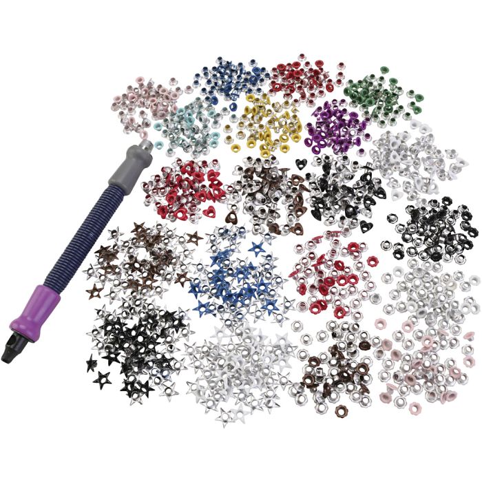 Snøreringer med verktøy, 1000 stk./ 1 pk.