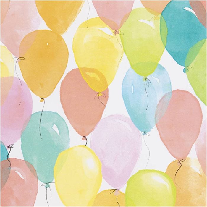 Gavepapir, Ballonger, B: 50 cm, 80 g, pastellfarger, 5 m/ 1 rl.
