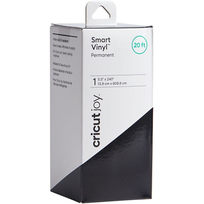 Cricut Joy Smart Permanent vinyl, permanent, str. 14x610 cm, svart, 1 stk.