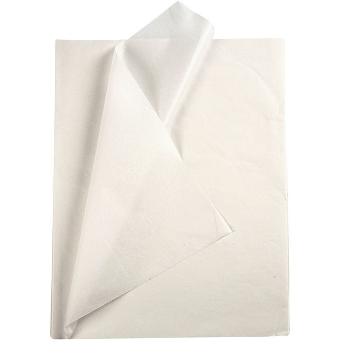 Silkepapir, ark 50x70 cm, 17 g, hvit, 10 ark/ 1 pk.