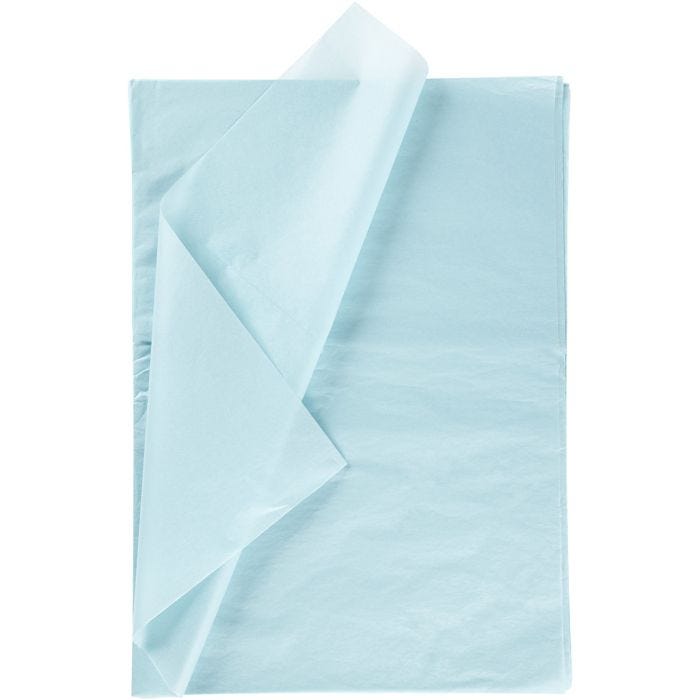 Silkepapir, ark 50x70 cm, 17 g, lys blå, 10 ark/ 1 pk.