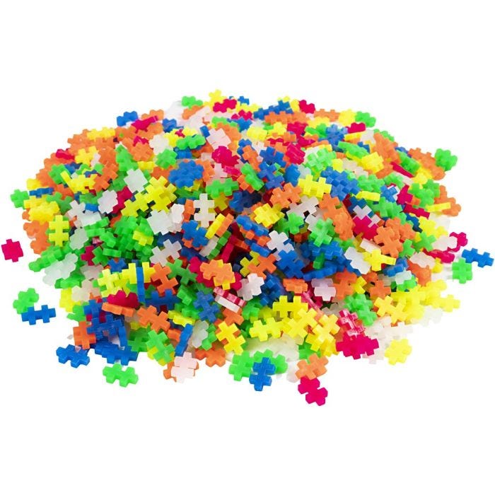 Plus Plus Basic, neonfarger, 1200 stk./ 1 pk.