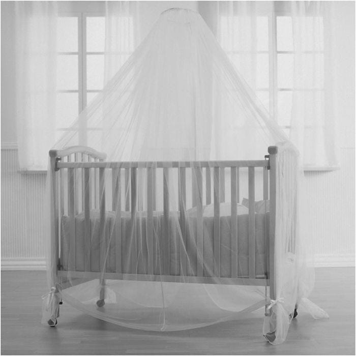 Myggnett til seng, L: 200 cm, dia. 65 cm, 1 stk.