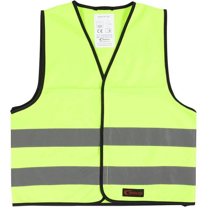 Refleksvest, S, L: 51 cm, B: 46 cm, str. 6-10 år, grønn, 1 stk.