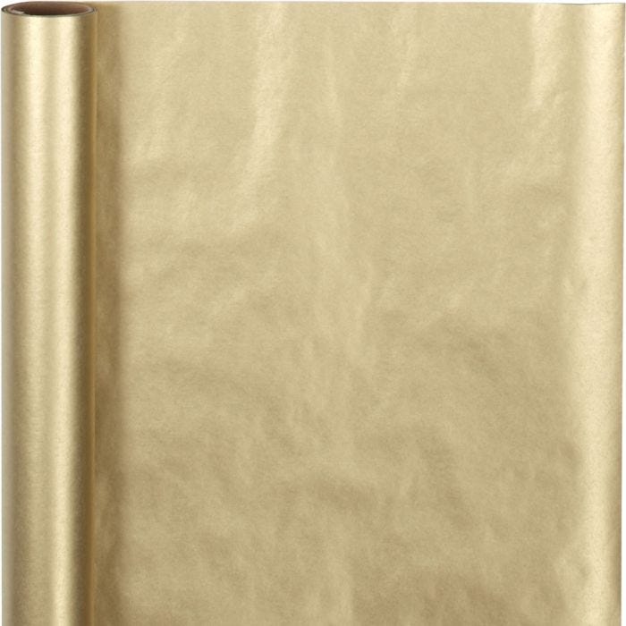Gavepapir, B: 50 cm, 60 g, gull, 5 m/ 1 rl.