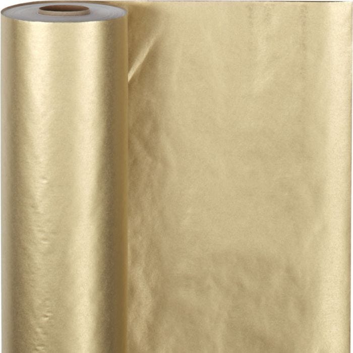 Gavepapir, B: 50 cm, 60 g, gull, 100 m/ 1 rl.