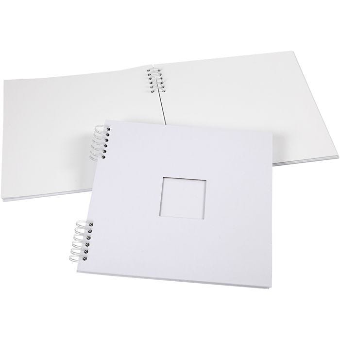 Scrapbok med spiral, str. 30,5x30,5 cm, 250 g, hvit, 1 stk.