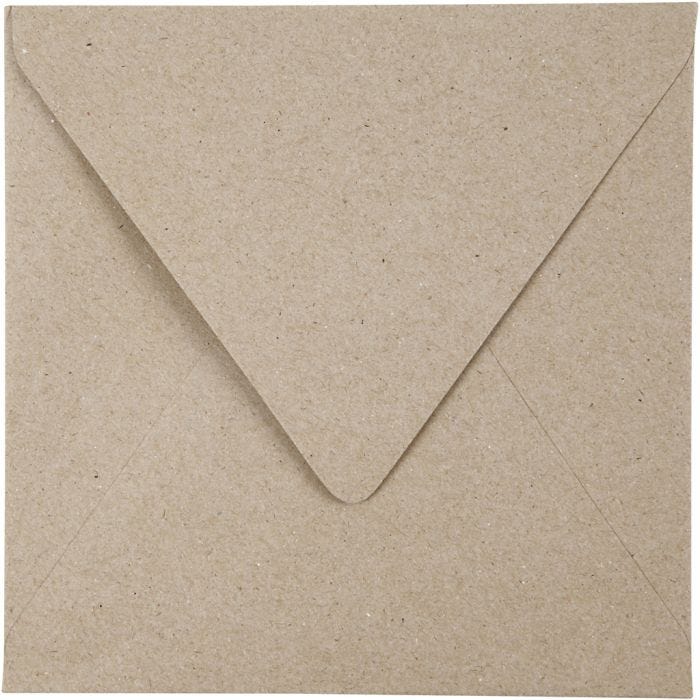 Resirkulert konvolutt, konvolutt str. 16x16 cm, 120 g, natur, 50 stk./ 1 pk.