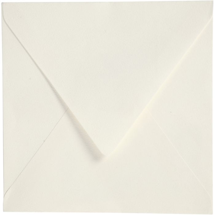 Konvolutter, konvolutt str. 16x16 cm, 120 g, råhvit, 50 stk./ 1 pk.