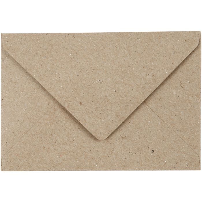 Resirkulert konvolutt, konvolutt str. 7,8x11,5 cm, 120 g, natur, 50 stk./ 1 pk.