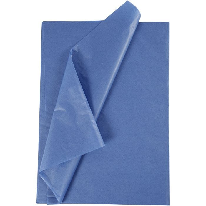 Silkepapir, ark 50x70 cm, 17 g, blå, 25 ark/ 1 pk.