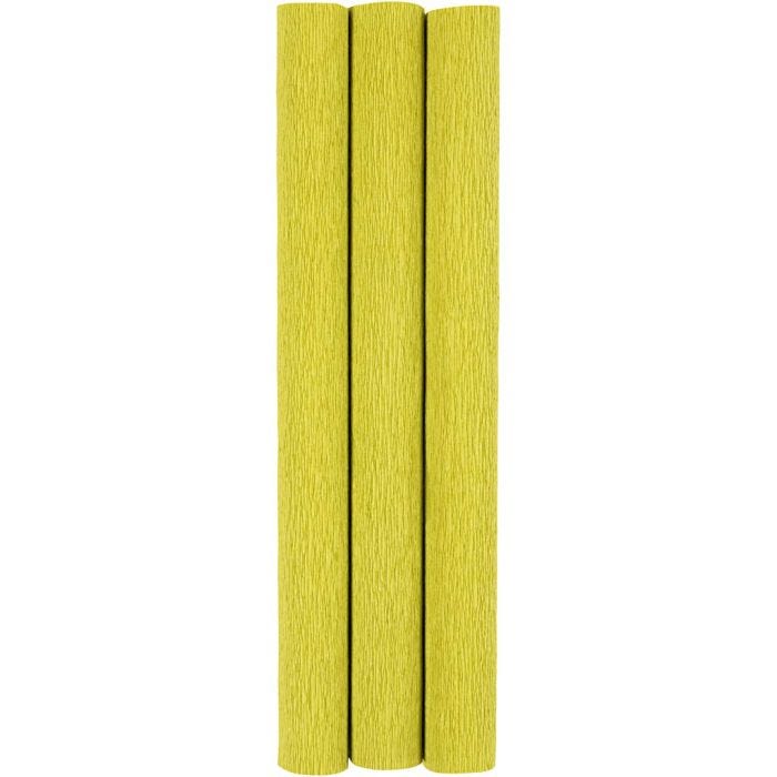 Kreppapir, ark 25x60 cm, Strekk-/krep: 180%, 105 g, lys grønn, 3 ark/ 1 pk.