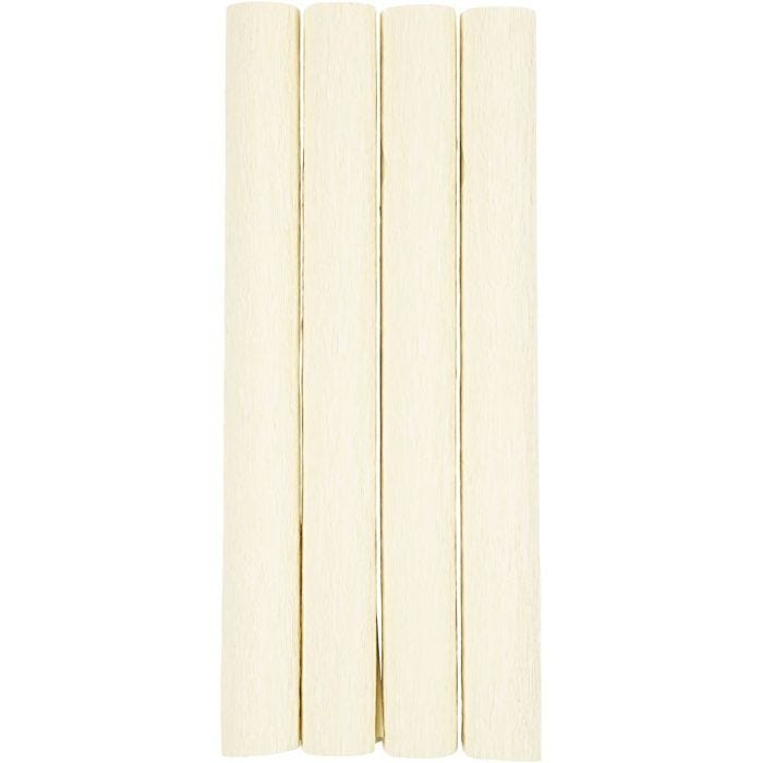 Kreppapir, ark 25x60 cm, Strekk-/krep: 180%, 105 g, off white, 4 ark/ 1 pk.