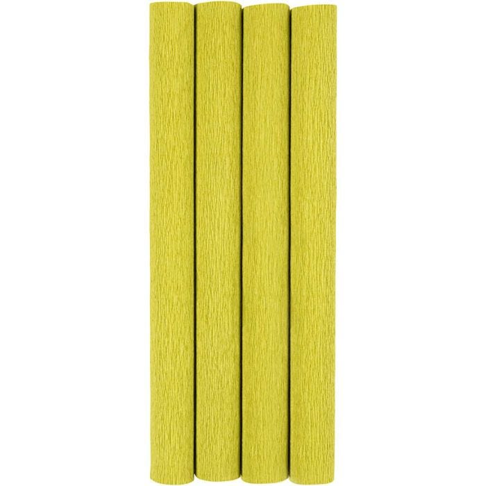 Kreppapir, ark 25x60 cm, Strekk-/krep: 180%, 105 g, lys grønn, 4 ark/ 1 pk.