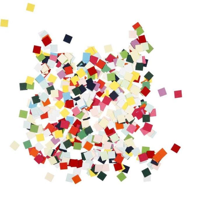 Kartongmosaikk, kvadratiske, str. 10x10 mm, 180 g/ 1 pk.