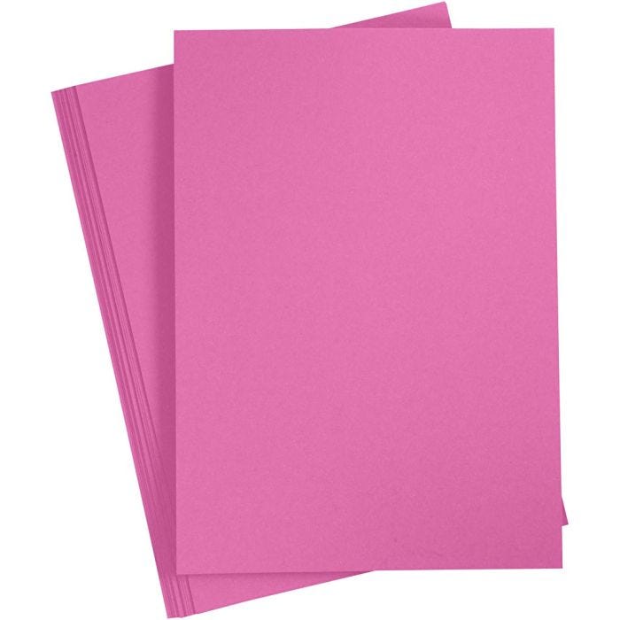 Kartong, A4, ark 210x297 mm, 180 g, pink, 20 ark/ 1 pk.
