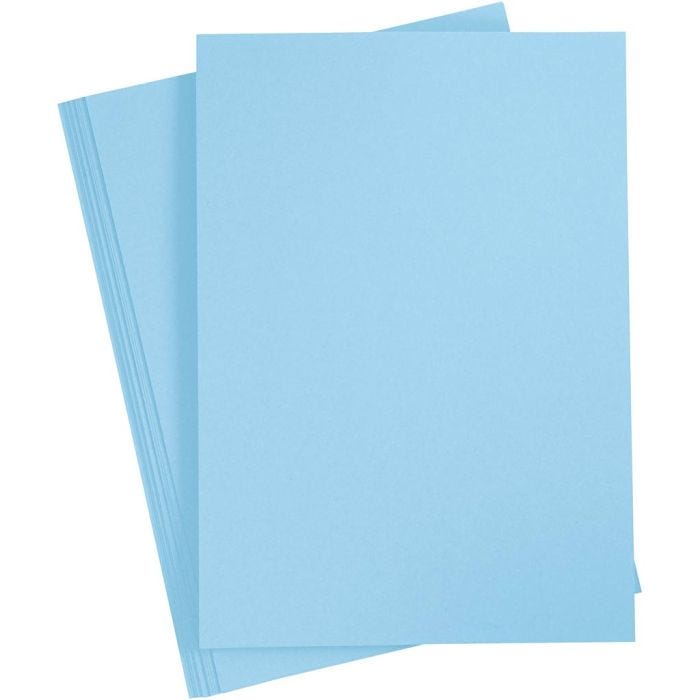 Kartong, A4, ark 210x297 mm, 180 g, lys blå, 20 ark/ 1 pk.