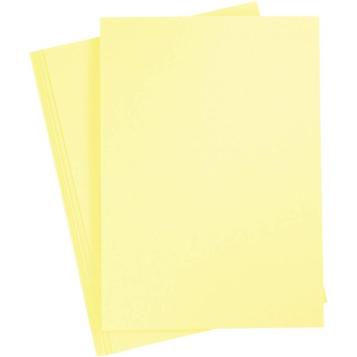 Kartong, A4, ark 210x297 mm, 180 g, lys gul, 20 ark/ 1 pk.