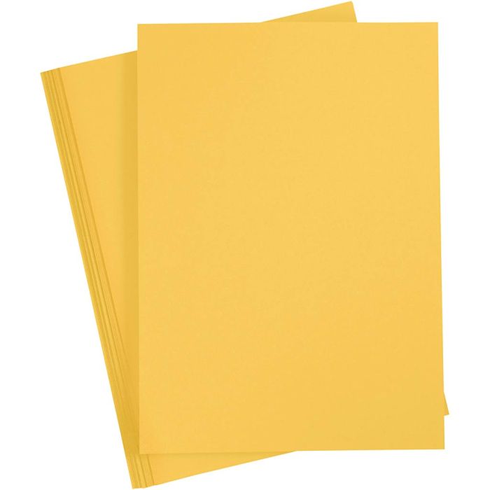 Kartong, A4, ark 210x297 mm, 180 g, solgul, 20ark/ 1 pk.