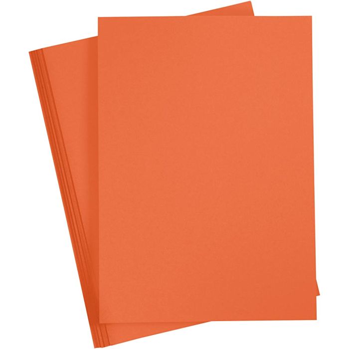 Kartong, A4, ark 210x297 mm, 180 g, orange, 20 ark/ 1 pk.