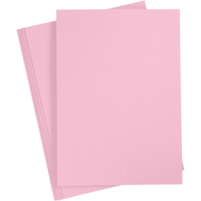 Kartong, A4, ark 210x297 mm, 180 g, lys pink, 20 ark/ 1 pk.