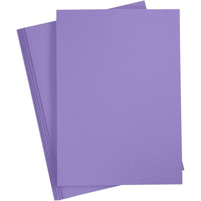 Kartong, A4, ark 210x297 mm, 180 g, lilla, 20 ark/ 1 pk.