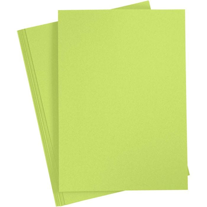 Kartong, A4, ark 210x297 mm, 180 g, lys grønn, 20 ark/ 1 pk.