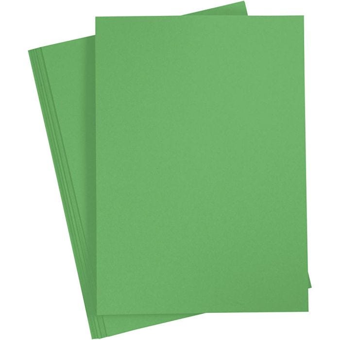 Kartong, A4, ark 210x297 mm, 180 g, gressgrønn, 20 ark/ 1 pk.