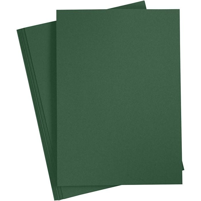 Kartong, A4, ark 210x297 mm, 180 g, mørk grønn, 20 ark/ 1 pk.