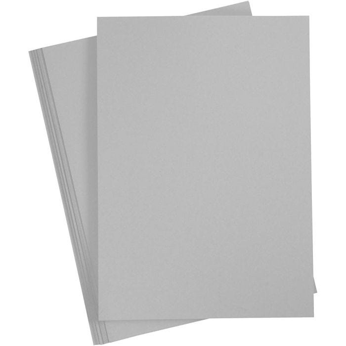 Kartong, A4, ark 210x297 mm, 180 g, grå, 20 ark/ 1 pk.