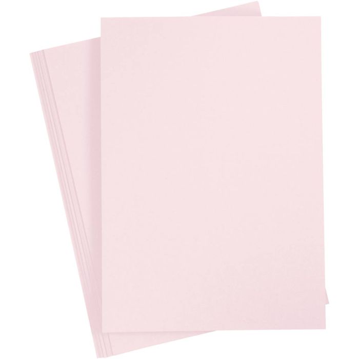 Kartong, A4, ark 210x297 mm, 210 g, lys rosa, 10 ark/ 1 pk.
